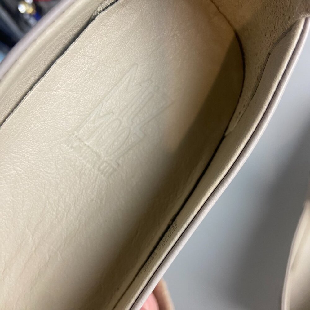 Miz Mooz 40 Size 9 Leather Slip On Mikah Shoes Taupe Neutral Tan Mosaic Floral - Picture 5 of 7